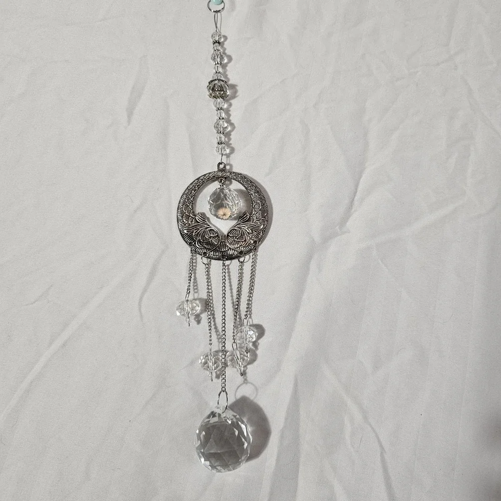 Boho Crystal Celestial And Silver Sun Catcher 12 Inch